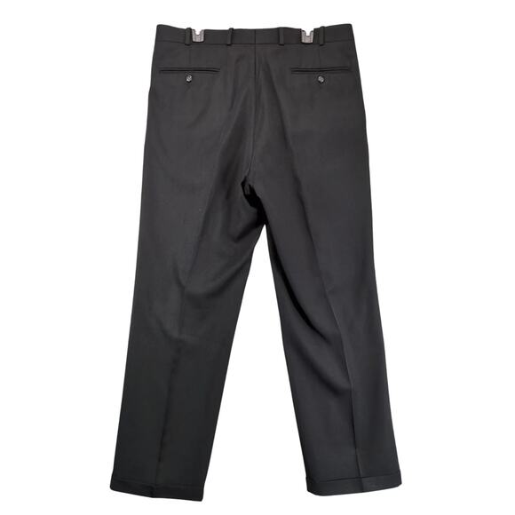 Vtg FR Tripler & Co Bespoke Tailored Black Wool Dress Pants Men's 38x32 Pleated - Picture 2 of 10